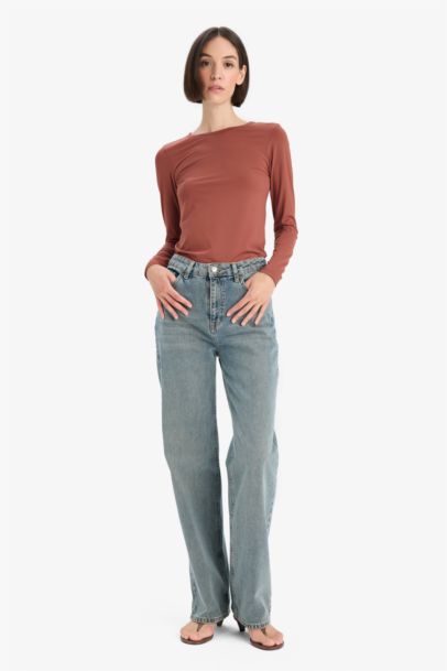 Slim Fit Crew Neck Basic Long Sleeve T-Shirt