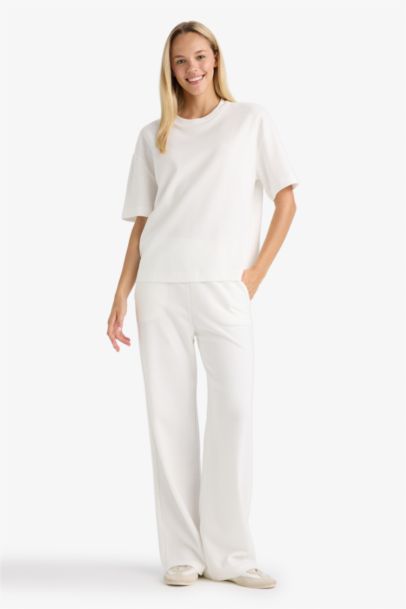 Pantalon de survêtement ample basique à poches Coupe droite