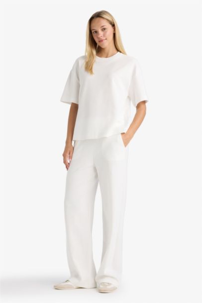 Pantalon de survêtement ample basique à poches Coupe droite