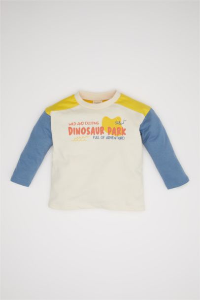 Baby Boy Crew Neck Slogan Printed T-Shirt