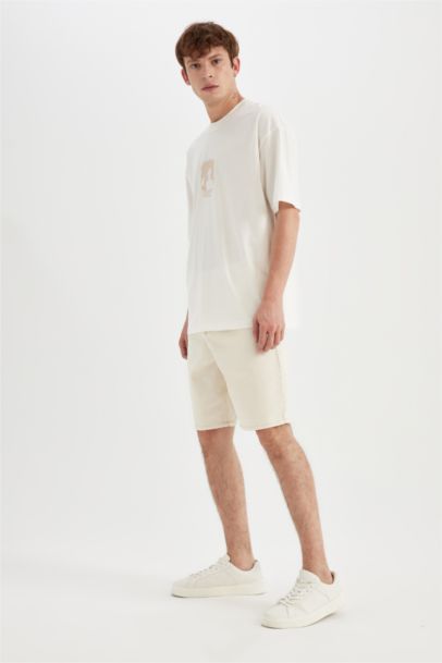 Straight Fit Jean Bermuda Şort