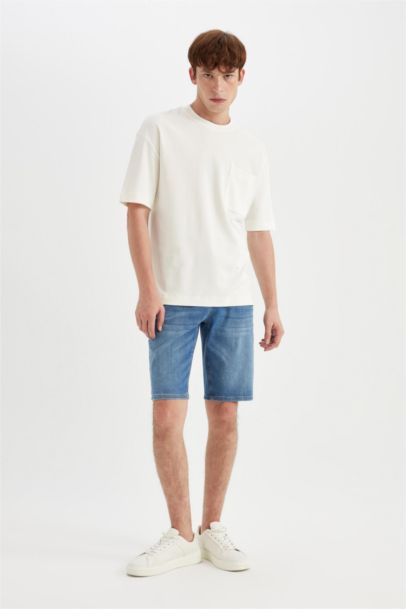 Regular Fit Jean Bermuda Şort