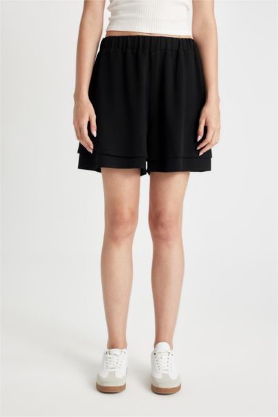 Regular Fit Normal Waist Linen Blend Shorts