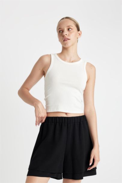 Regular Fit Normal Waist Linen Blend Shorts