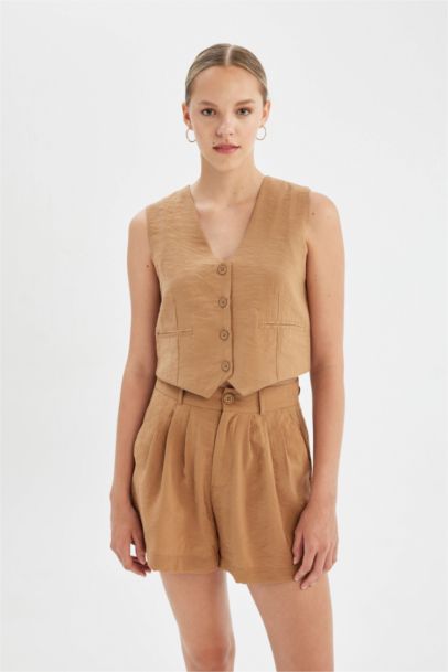 Gilet Blazer en Modal à coupe régulière Col en V