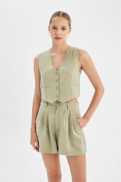 Regular Fit V Yaka Modal Blazer Yelek