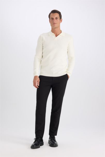 Standard Fit Polo Collar Knitwear Pullover