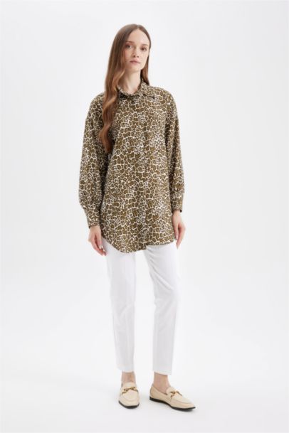 Relax Fit Leopard Print Shirt Tunic