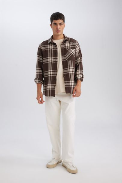 Regular Fit Plaid Lumberjack Flannel Long Sleeve Shirt