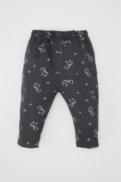 سروال بطبعة زيبرا قماش رقيق قصة عادية