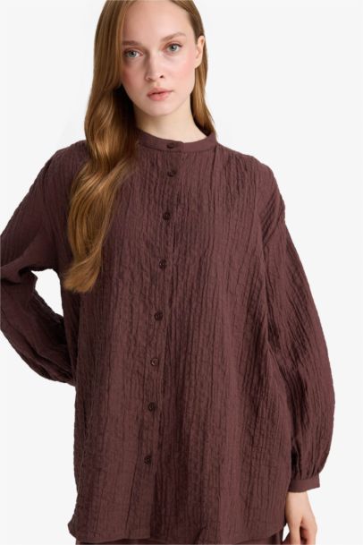 Relax Fit Crew Neck Long Sleeve Tunic