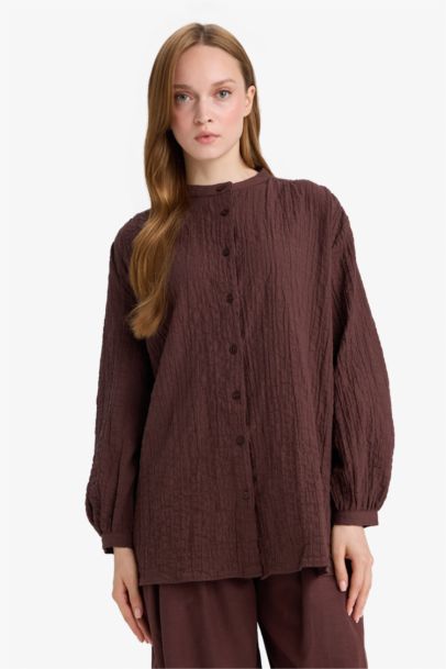 Relax Fit Crew Neck Long Sleeve Tunic