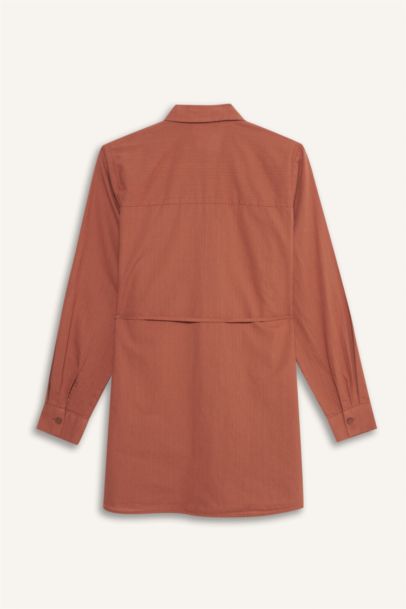 Regular Fit Poplin Tied Long Sleeve Shirt Tunic