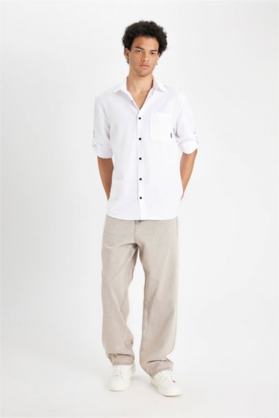 قميص ردن طويل قصة عادية