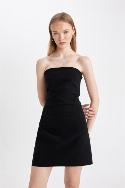 Strapless Bengalin Mini Dress