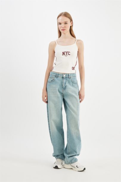 تانك توب سليم فيت مضلع مطبوع