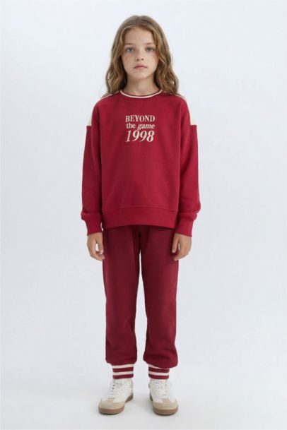 Girl Relax Fit Crew Neck Printed Sweatshirt