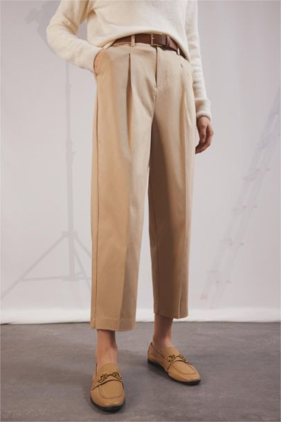 Carrot Fit Ankle Length With Pockets Trousers