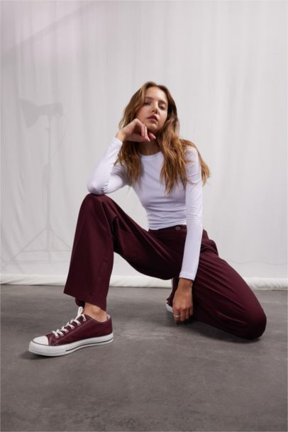 Wide Leg Klasik Kumaş Pantolon Geniş Bol Paça Çift Cepli Yüksek Bel Standart Boy Basic Düz