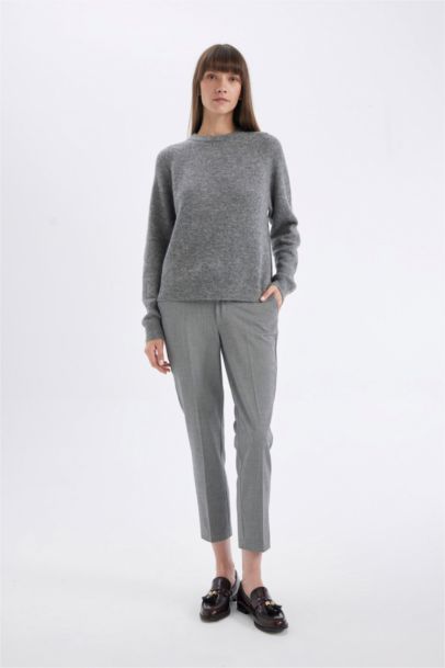 Pantalon Chino Droit à taille haute