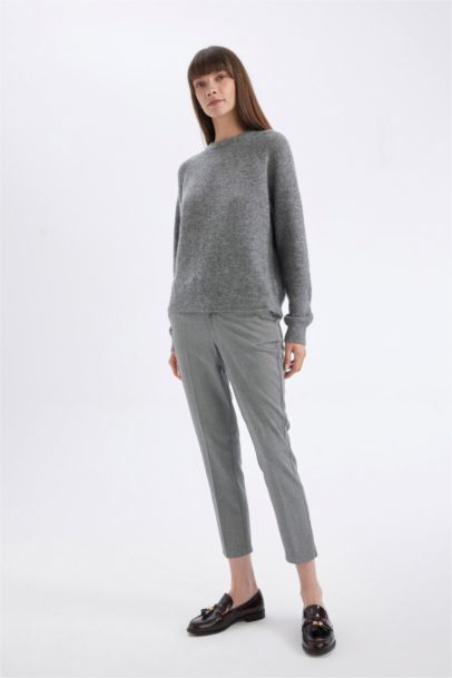 Pantalon Chino Droit à taille haute