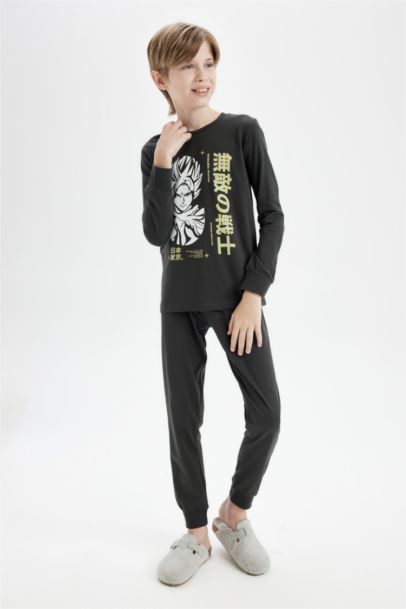 طقم بيجاما اولادي مطبوع قصة عادية - قطعتين