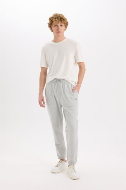 Regular Fit Waist Tied Elastic Leg Basic Sweatpants