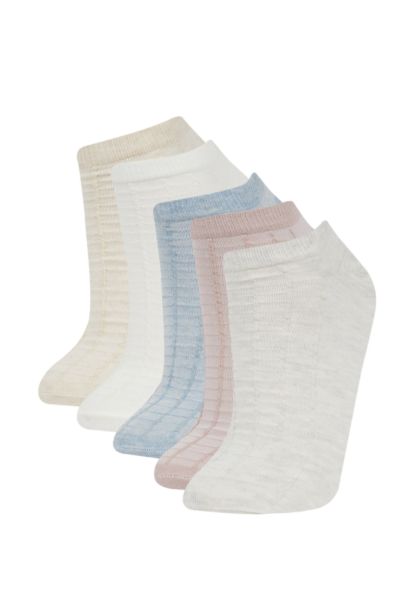 Woman 5 Piece Cotton Booties Socks