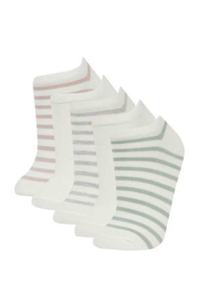 Woman 5 Piece Cotton Booties Socks