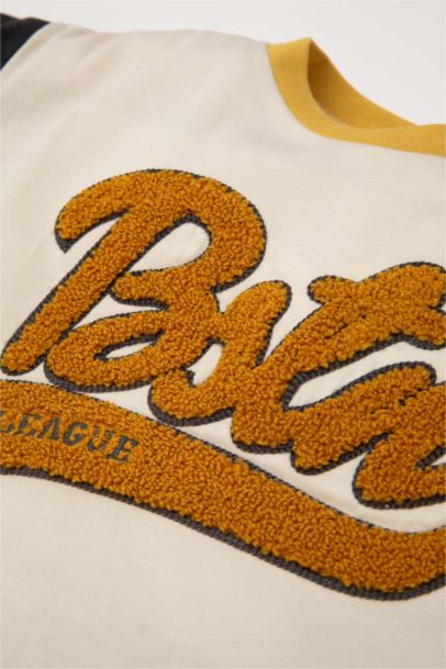 T-shirt à manches longues à col rond à motif et blocs de couleur pour Bébé Garçon