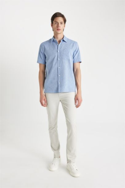 Regular Fit Polo Collar Short Sleeve Shirt