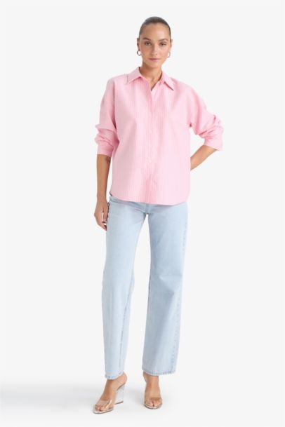 Oversize Fit Striped Oxford Shirt