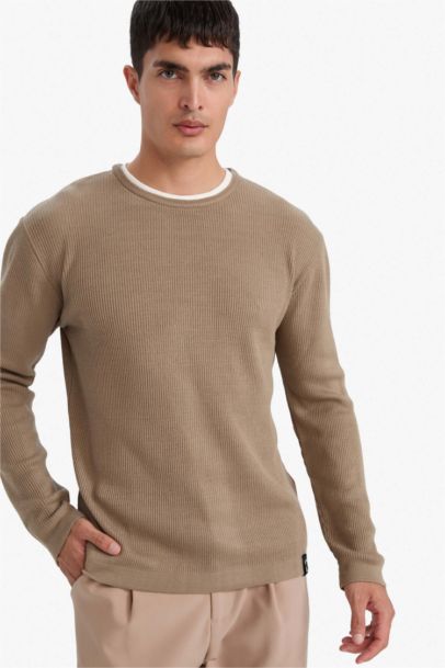 Pull en maille à col rond Coupe décontractée