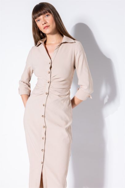 Bengaline Half Sleeve Midi Dress