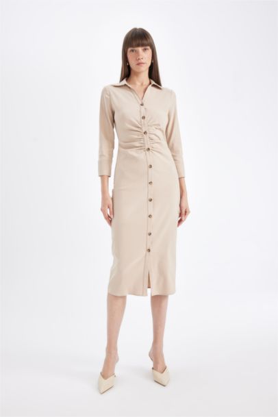 Bengaline Half Sleeve Midi Dress