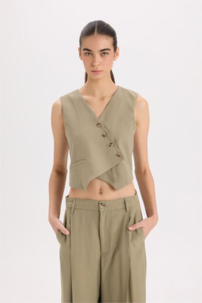 Asymmetric V-Neck Sensual Vest