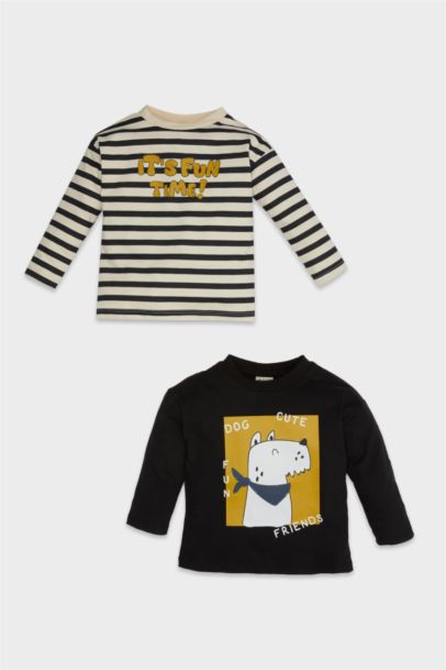 Lot de 2 T-Shirts à Manches Longues imprimés pour BéBé Garçon