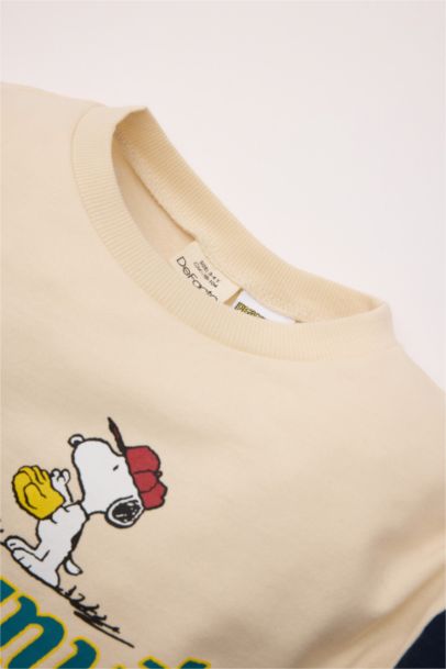 Sweat-shirt fin à coupe régulière et Col Rond Snoopy
