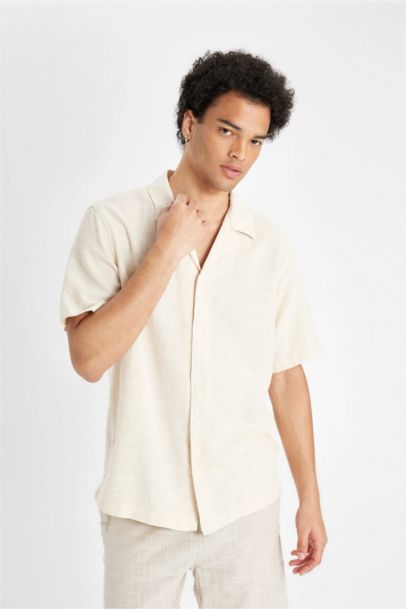Chemise Coupe Régulière Manches Courtes Coton Col chemise