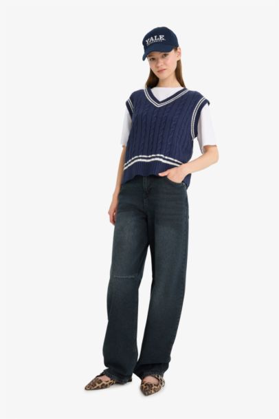 Regular Fit V-Neck Knit Pullover