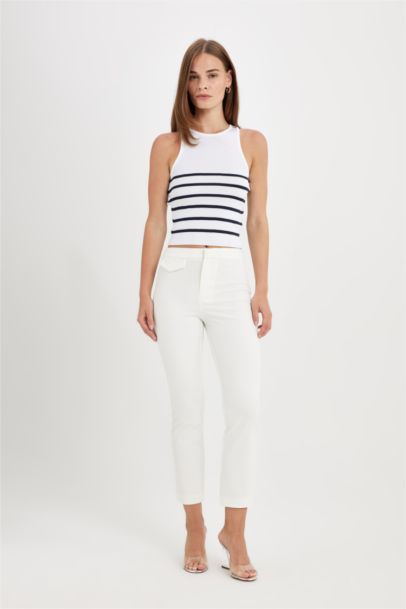 Flare Fit High Waist Trousers