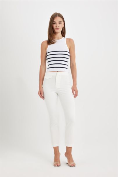 Flare Fit High Waist Trousers