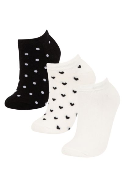 Lot de 3 paires de Chaussettes courtes en coton pour femme