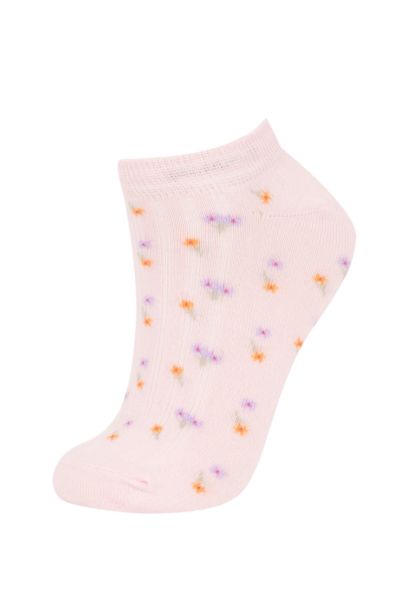 Woman Flower 5 Piece Short Socks