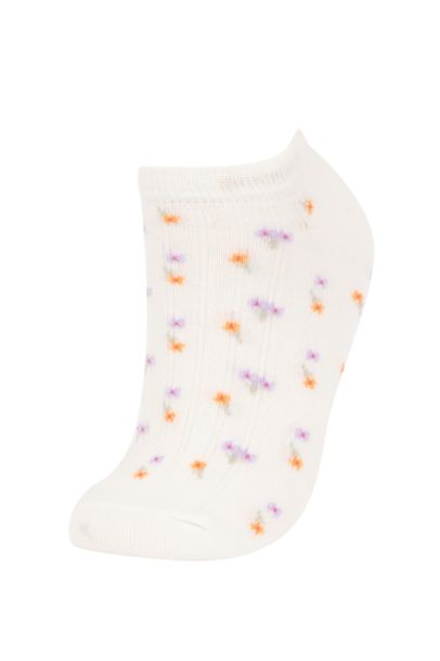 Woman Flower 5 Piece Short Socks