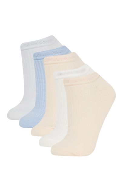 Woman 5 Piece Cotton Booties Socks