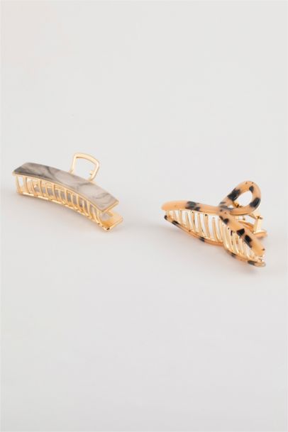 2 Piece Leopard Patterned Hair Clips
