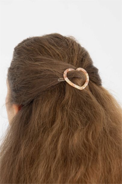 كلبس شعر على شكل قلب - قطعتين