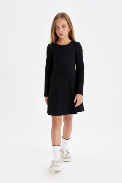 Robe noire basique à manches longues pour Fille
