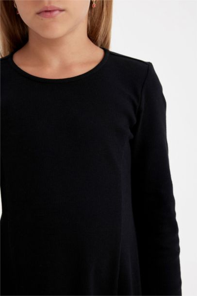 Robe noire basique à manches longues pour Fille